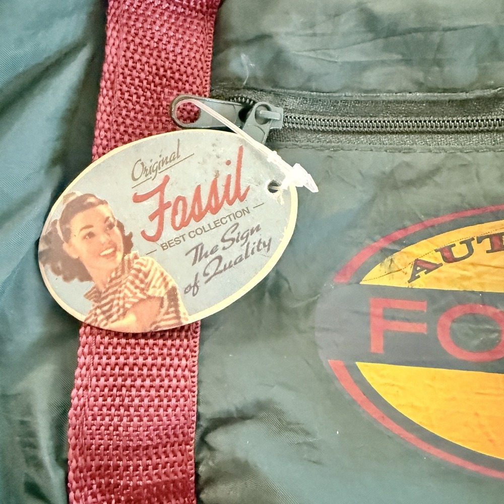 Vintage Fossil Packable Duffel Bag 90s Y2K Carry On Camping Nylon Tote Gorpcore - Picture 3 of 10